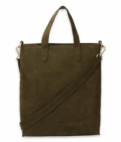 Fred de la Bretoniere  Shoppingbag Nubuck Leather Dark Green (7003)